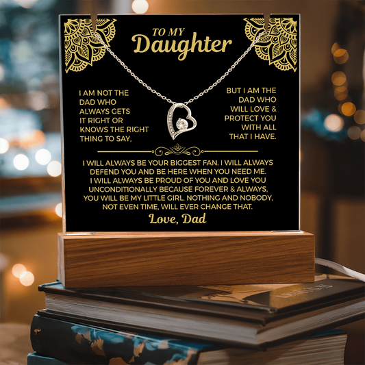 Forever Love Acrylic Keepsake - Necklace For Daughter ShineOn Fulfillment