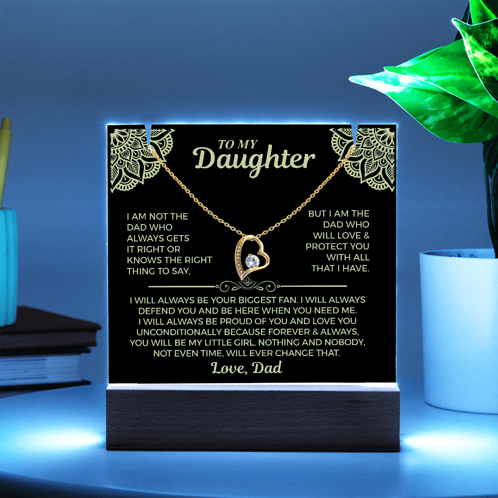 Forever Love Acrylic Keepsake - Necklace For Daughter ShineOn Fulfillment