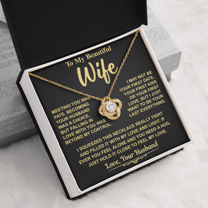 Romantic Gift for Wife – "Meant to Be" Love Knot Necklace