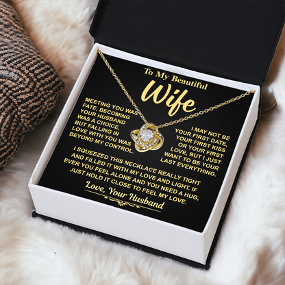 Romantic Gift for Wife – "Meant to Be" Love Knot Necklace