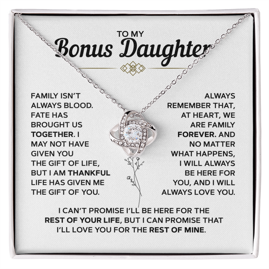 Bonus Daughter Love Knot Necklace ShineOn Fulfillment