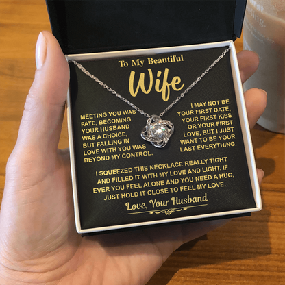 Romantic Gift for Wife – "Meant to Be" Love Knot Necklace