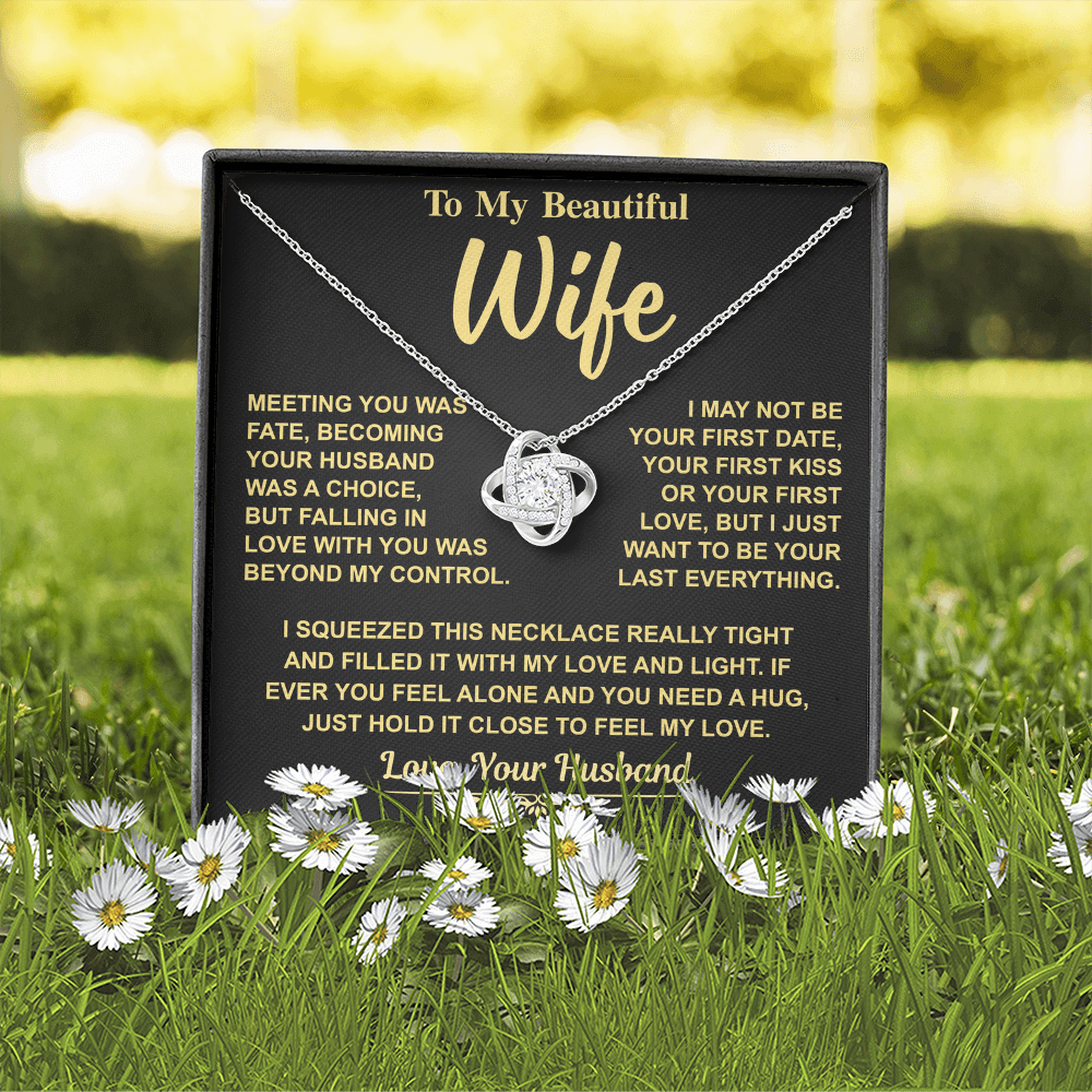 Romantic Gift for Wife – "Meant to Be" Love Knot Necklace