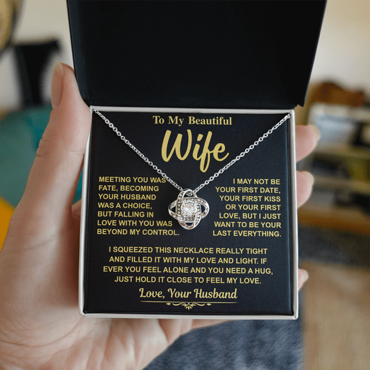 Romantic Gift for Wife – "Meant to Be" Love Knot Necklace