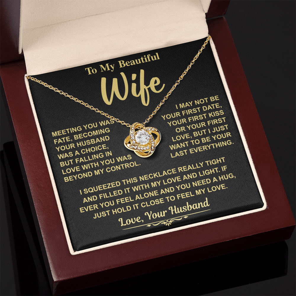 Romantic Gift for Wife – "Meant to Be" Love Knot Necklace