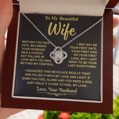 Romantic Gift for Wife – "Meant to Be" Love Knot Necklace