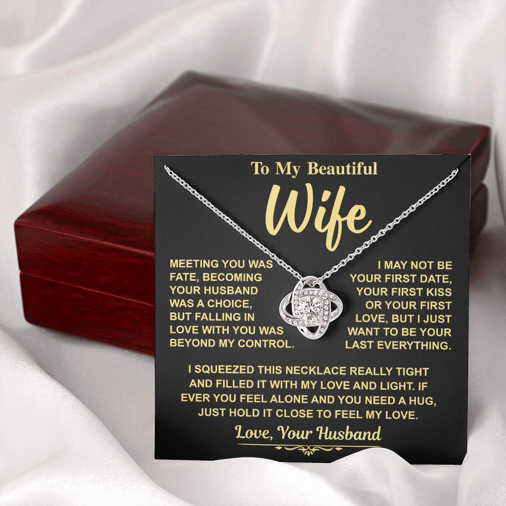 Romantic Gift for Wife – "Meant to Be" Love Knot Necklace