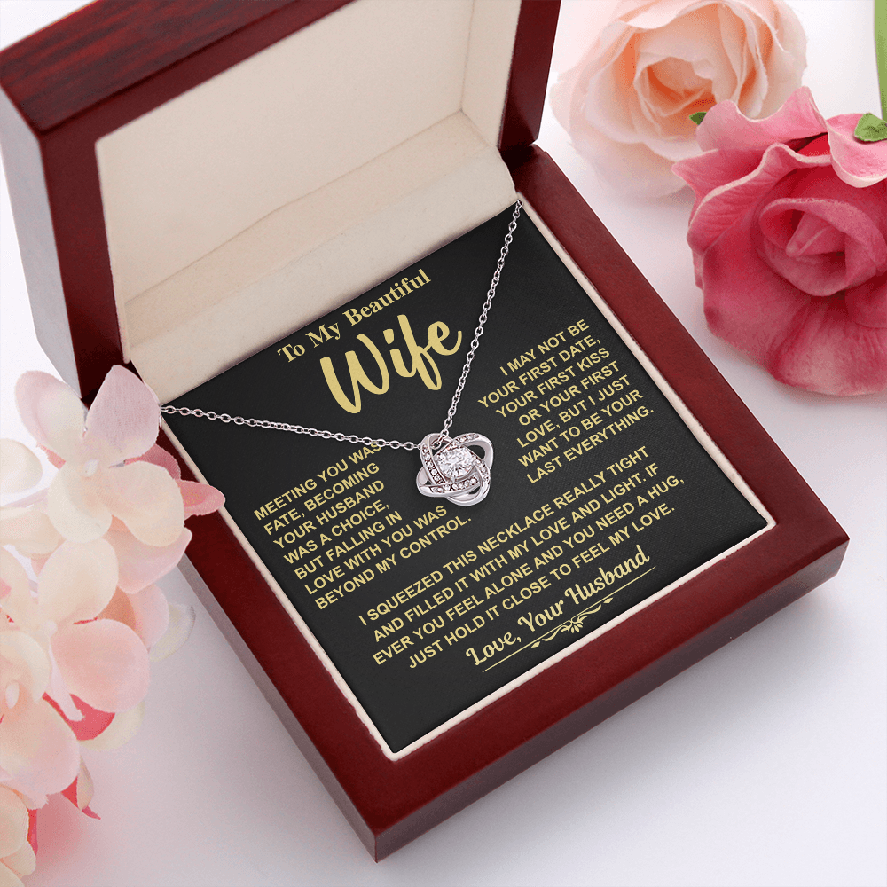 Romantic Gift for Wife – "Meant to Be" Love Knot Necklace