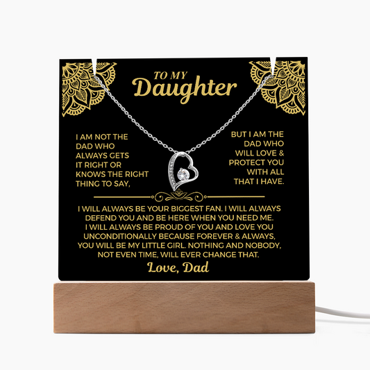 Forever Love Acrylic Keepsake - Necklace For Daughter ShineOn Fulfillment
